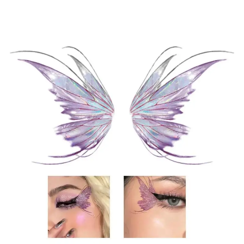 Fairy Butterfly Wings Shiny Tattoo Sticker Waterproof Eyes Face Hand Body Art Fake Tattoos Eye Face Makeup Decoration For Women