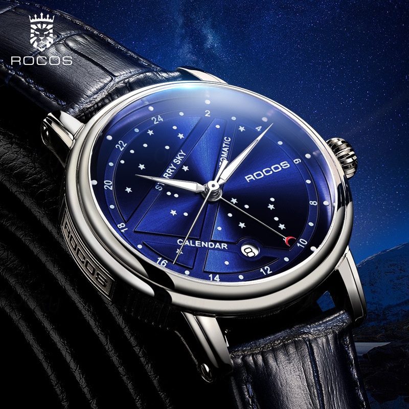 Women Men Mechanical Watch Diamond Minimalist Luxury Fashion Automatic Self-winding Luminous Calendar Waterproof Leather Watch 2024 - US $248.39 –P1