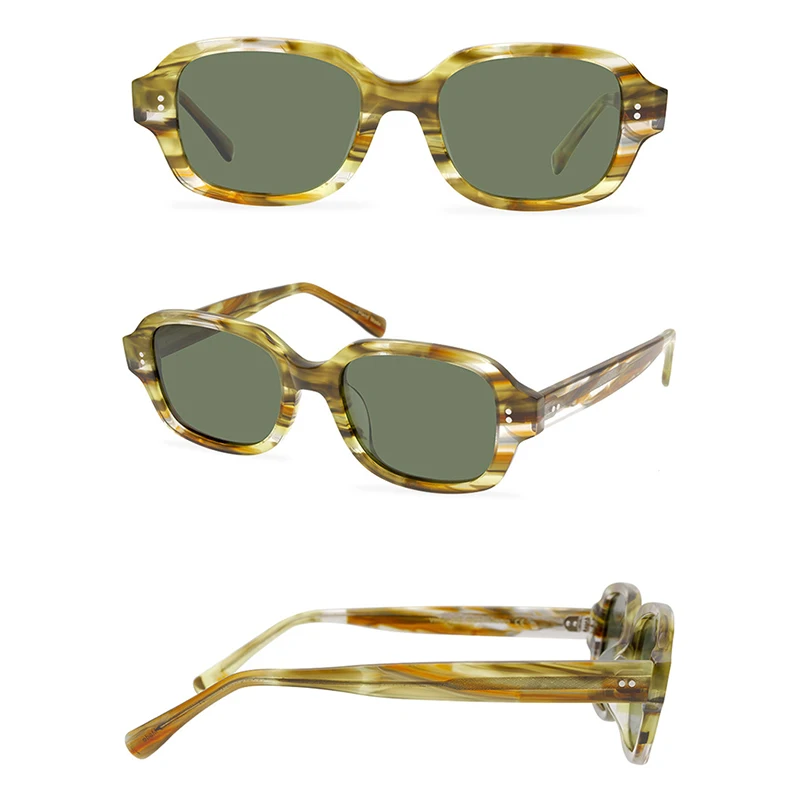 Belight Optical Handmade Quality Cool Vintage Retro Square  Women Men UV400 Protection with Case Oculos Punk Sunglasses  525