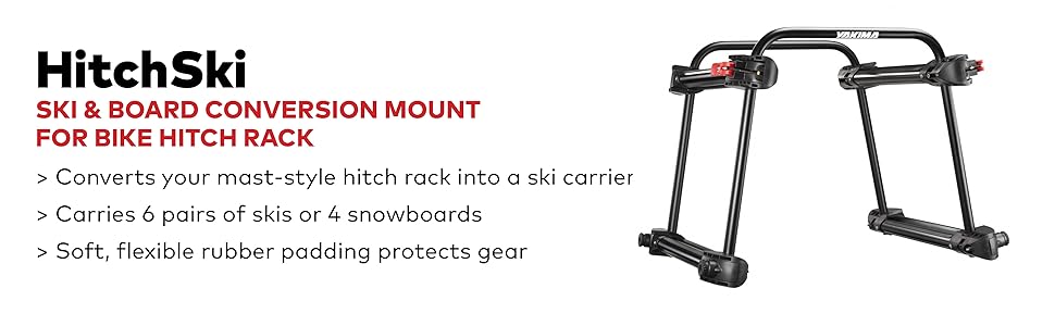 HitchSki, SKI & BOARD CONVERSION MOUNT FOR BIKE HITCH RACK