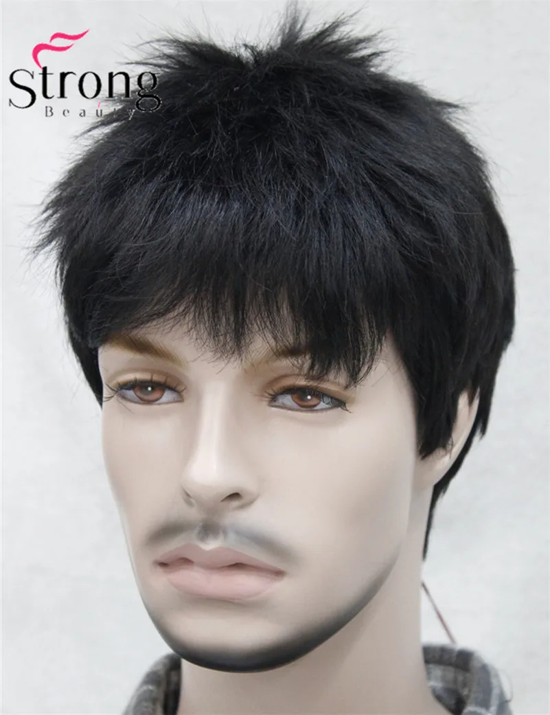 Short Striaght Full Synthetic Wig for Men Male Hair Fleeciness Realistic Wigs