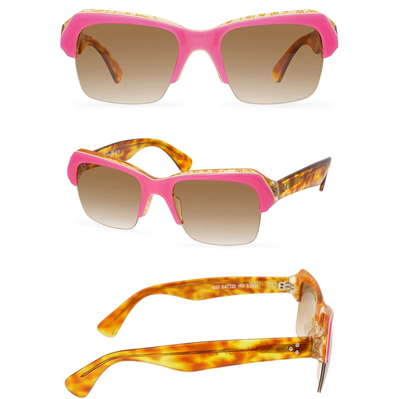 Belight Optical Colorful Matte Acetate  Handmade Quality Irregular Women Men UV400 Protection with Case Oculos Sunglasses 400