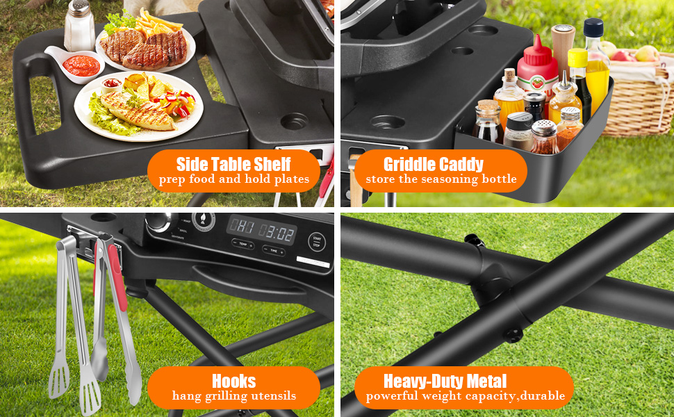  Grill Stand Grill Cart Collapsible Outdoor Grill Stand Fits for Ninja grill Blackstone 22 Griddle