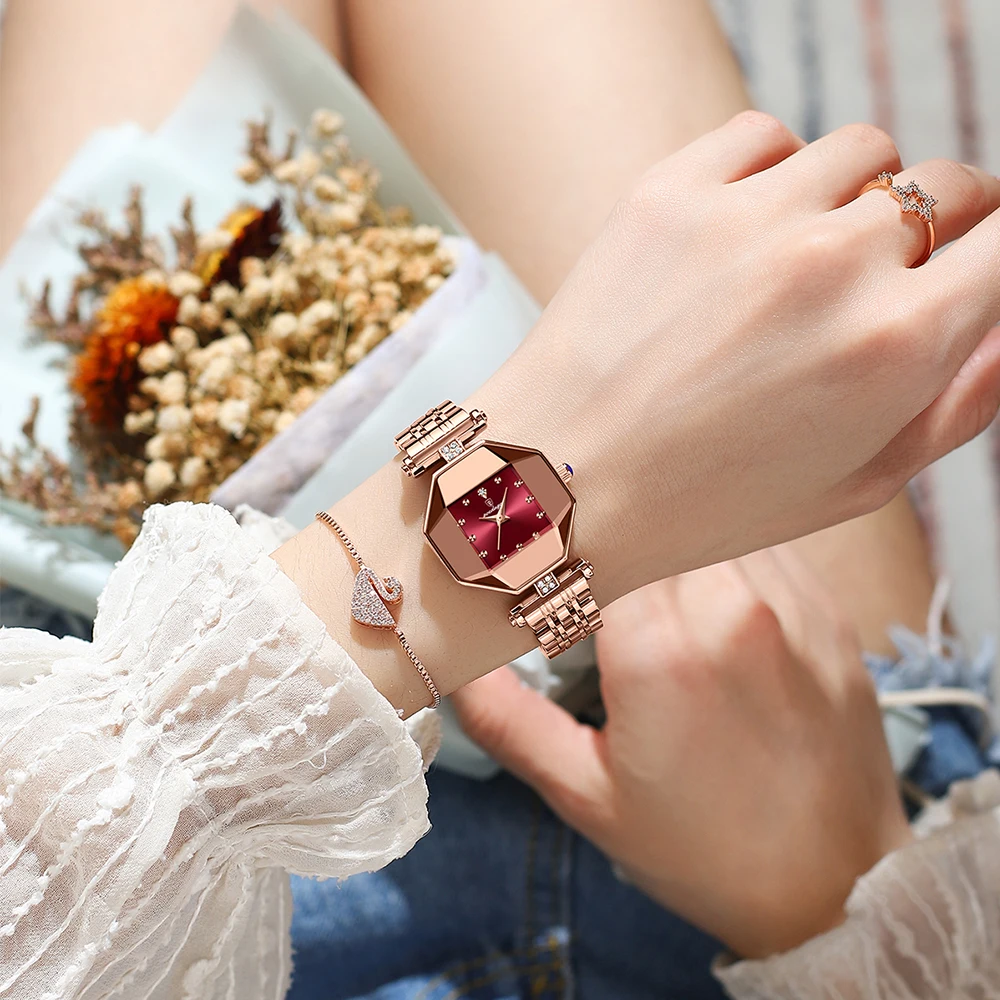POEDAGAR Women Watch Fashion Luxury Stainless Stain Waterproof Quartz Watches Top Brand Rose Gold Ladies Wristwatch Gift
