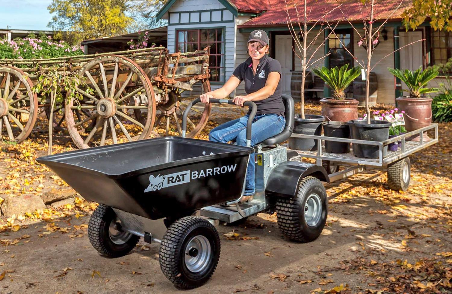 Rat Barrow Ride-on Motorized Wheelbarrow - Rideable wheelbarrow with an engine