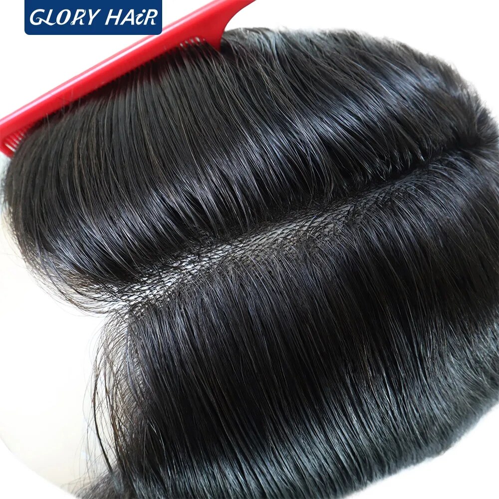 Bio - Full Head Wig 6 inches Short Wigs Human Hair Thin Skin Real Hair Wig for Women Natural Black Medium Density Tsingtaowigs