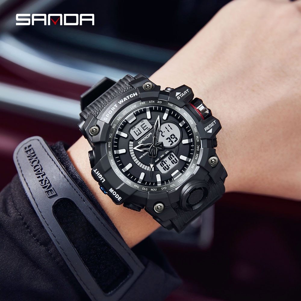 SANDA Luxury Brand 2023 New Men's Watches 50M Waterproof Sports Military Quartz Watch For Male Wristwatch Relogio Masculino 3132