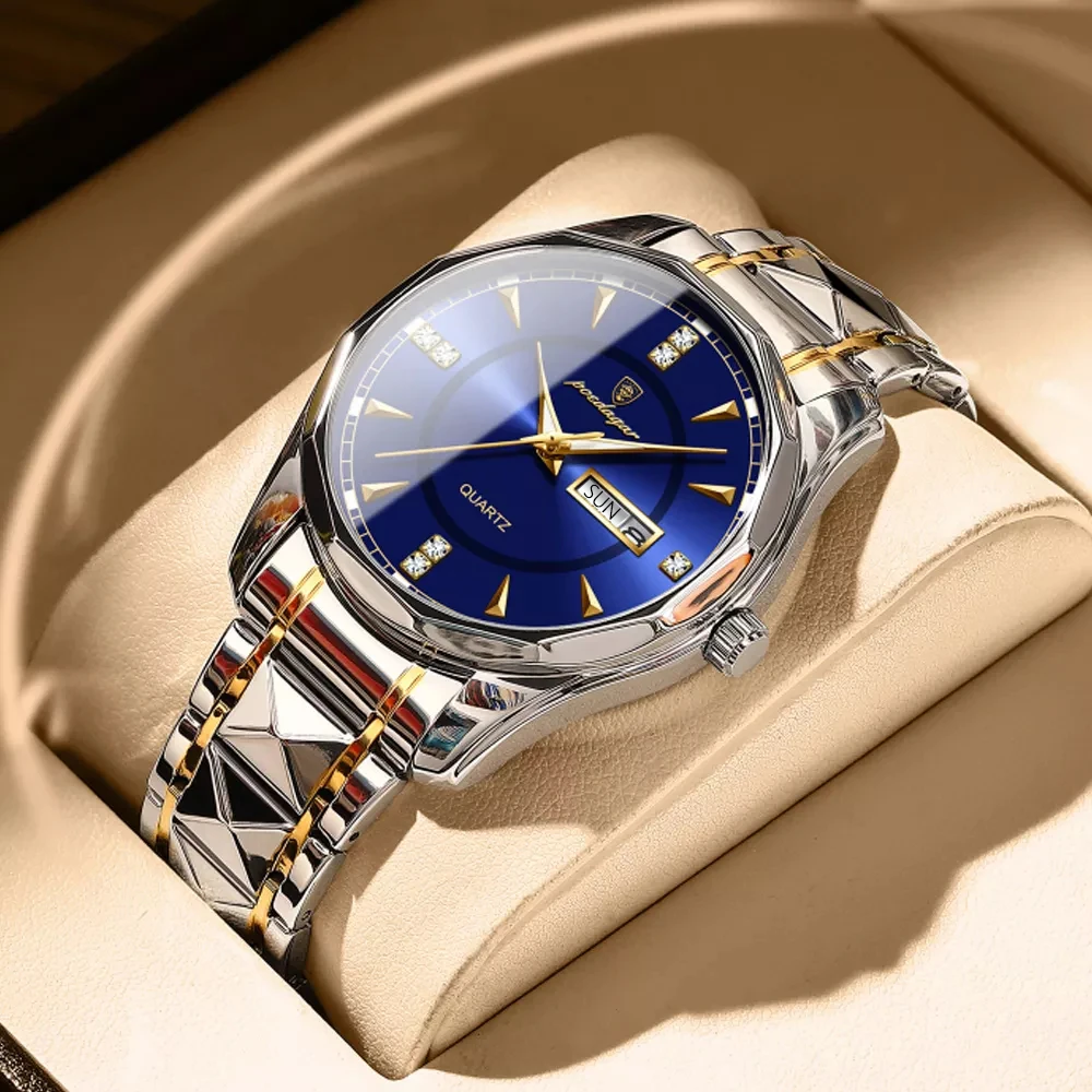 POEDAGAR 2021 New Fashion Men's Watches Stainless Steel Top Brand Luxury Waterproof Men Quartz Wristwatches Relogio Masculino