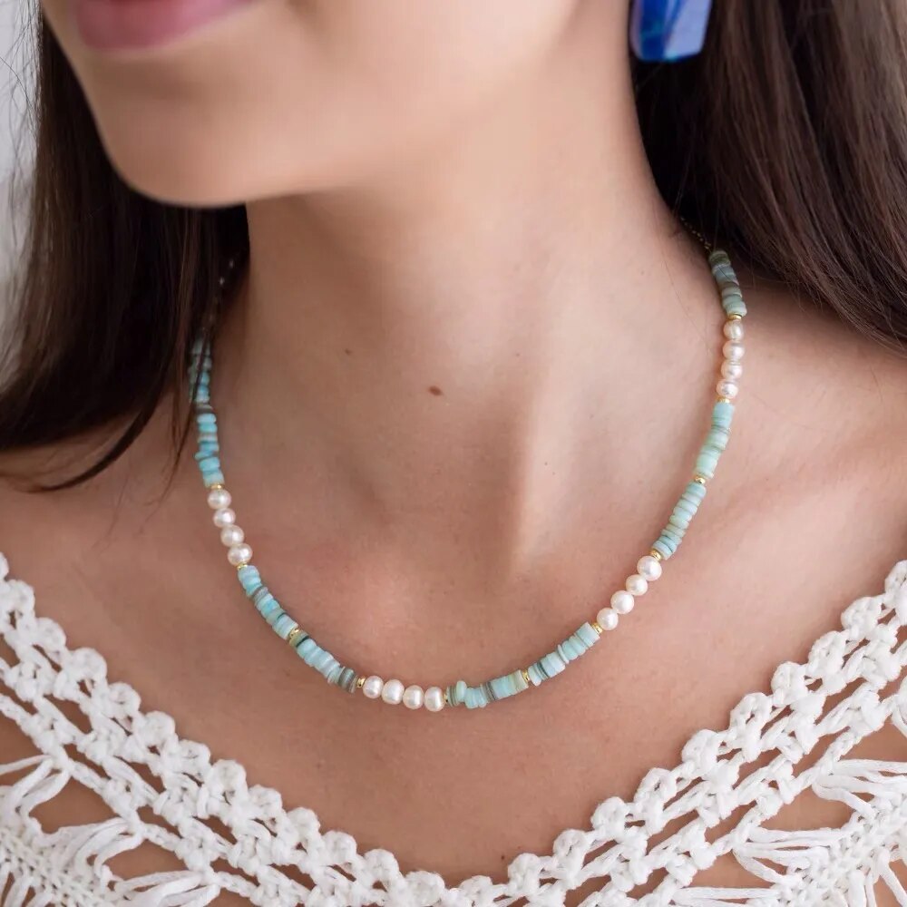 2022 Bohemian Sapphire natural semi-precious stone necklace women's fashion necklace jewelry clavicle fashion jewelry