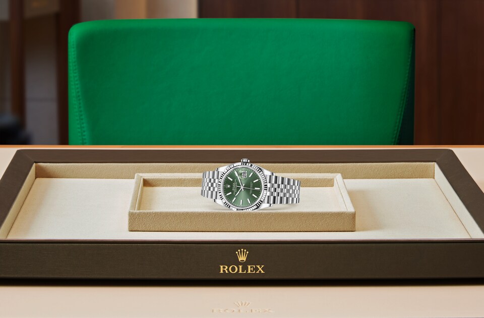 Rolex Datejust in White Rolesor - combination of Oystersteel and white gold M126234-0051 at J. Licht & Sons Rolex Boutique