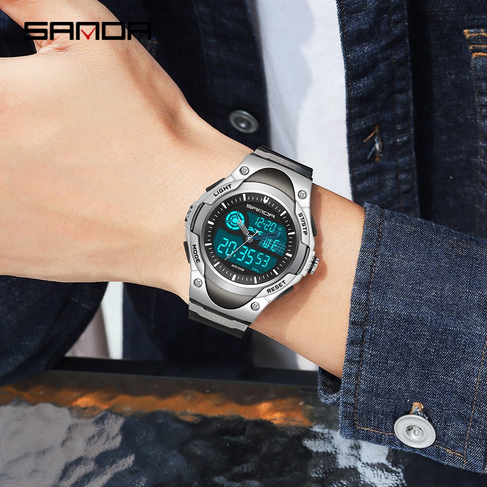 SANDA Brand Outdoor Sport Men's Watches 50M Waterproof Wristwatch For Men Quartz Watch Electronic Clock relogio masculino 3117