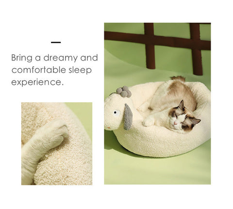 Soft Cat Bed Sheep shape Warm Soft Fleece 3Color Pet Nest