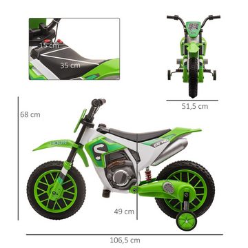 HOMCOM electric children's motorcycle electric vehicle with 2 removable support wheels for children aged 3 and over, load capacity 30 kg, (1 piece), including battery and charger