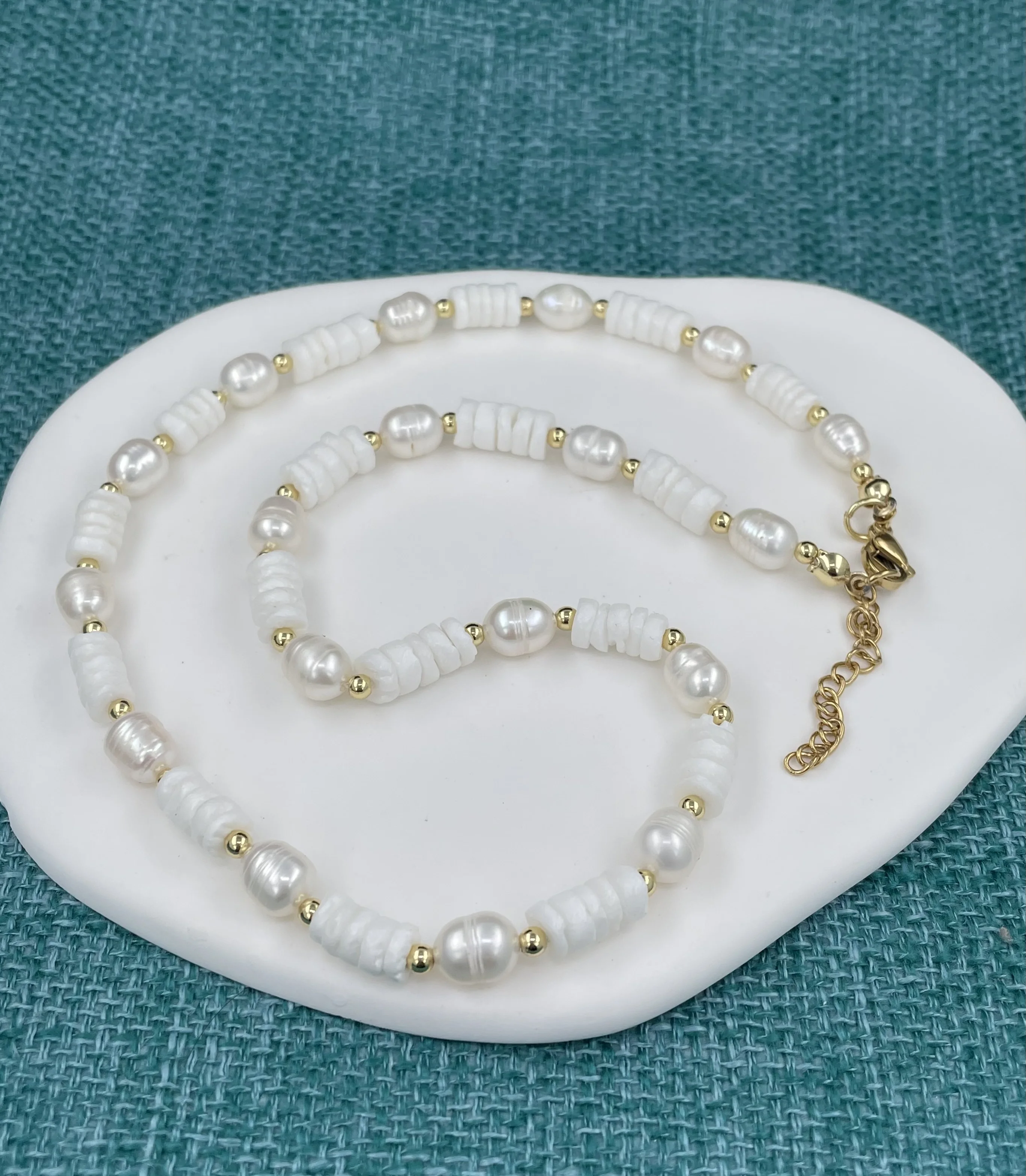 Freshwater necklace female necklace irregular Baroque Pearl necklace 316 stainless steel metal adjustment chain jewelry