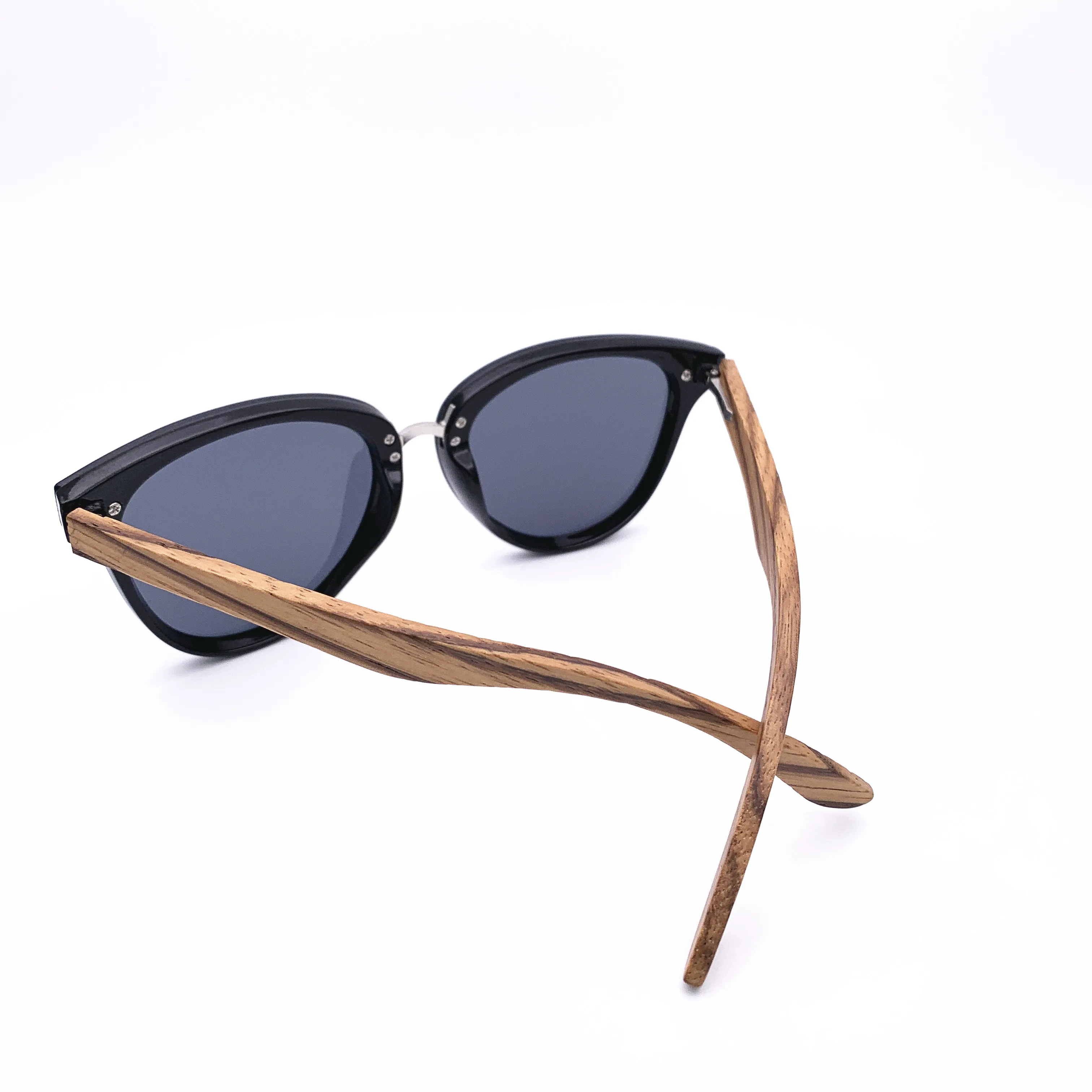 Belight Optical Rimless Bamboo Women Men Polarized Protection Round Shape Vintage Retro Sunglasses  with Case Oculos Blue Planet