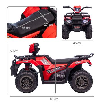 HOMCOM electric children's quad children's electric quad, max. 4 km/h, children's motorcycle, black + red, load capacity 25 kg, (1 piece), 88L x 45W x 50H cm