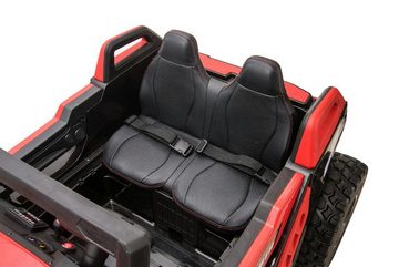 TPFLiving electric children's car buggy 928 - motor: 4 x 12V - battery: 2 x 12 volts/7Ah, load capacity 60 kg, children's car - electric buggy with leather seat and seat belt - red