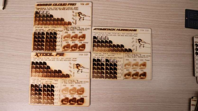 atomstack-hurricane-vs-xtool-p2-vs-gweikecloud-pro-plywood-engraving-test-pattern
