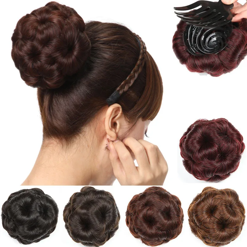 Synthesis Claw Clip Extension Clip In Hair Women Hairpiece Curly Hair Bun Fashion Hair Bag Hair Extension Hair Bands
