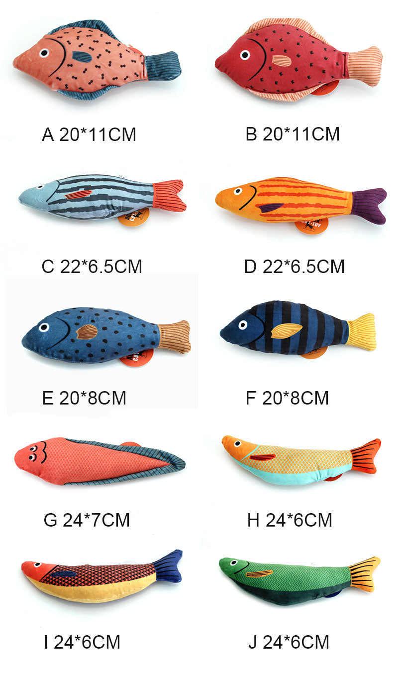 Cat Toys Fish Plush Kitten Teething Interactive Toy