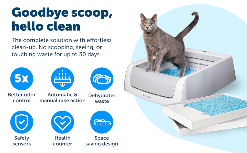 Goodbye scoop, hello clean. The complete solution with effortless clean-up. no scooping for up to 30