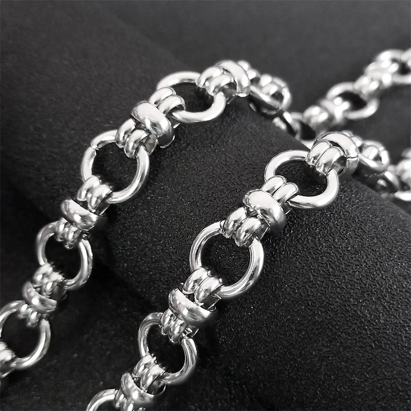 Exquisite Sweet Cool Punk Knot Link Chain Necklace for Men Women Stainless Steel Silver Color Hip Hop Choker Collar Jewelry