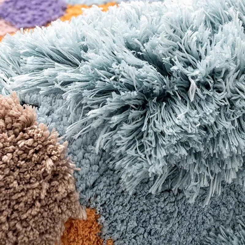 Living Room Area Soft Rugs Fluffy Bedroom Non Slip Tie Dyed Fuzzy Shag Plush Soft Shaggy Bedside Rug Home Decorations