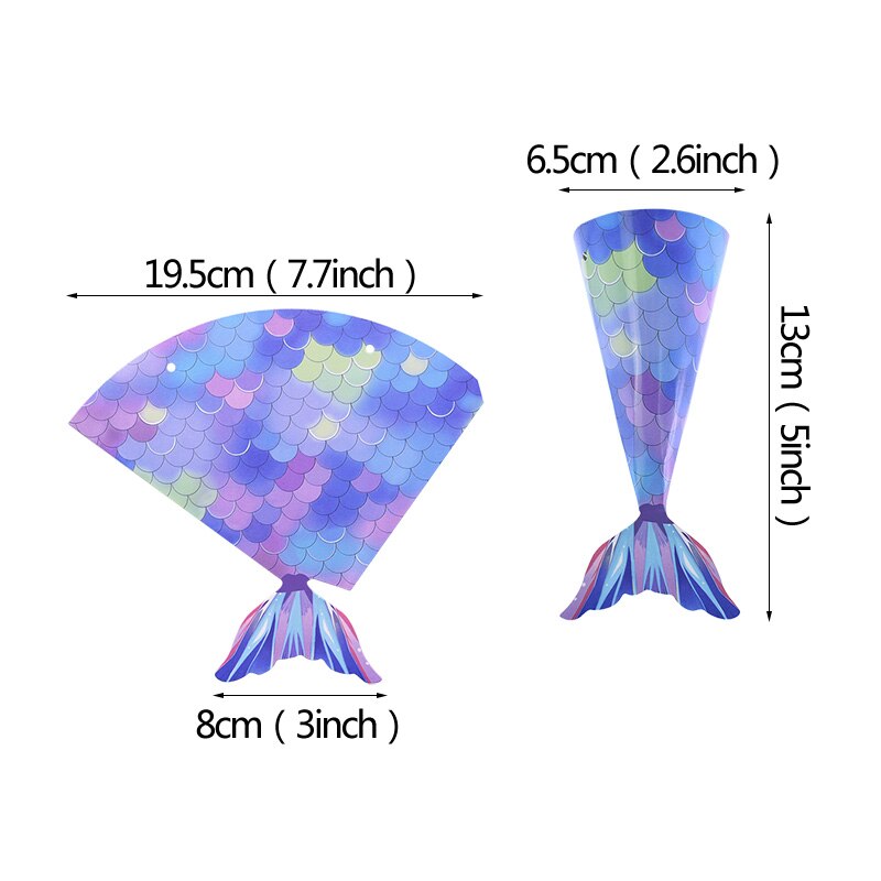 10-48pcs Mermaid Paper Candy Gift Box Invitation Card Gifts Bags For Girls Birthday Treat Mermaid Birthday Party Gift Boxes