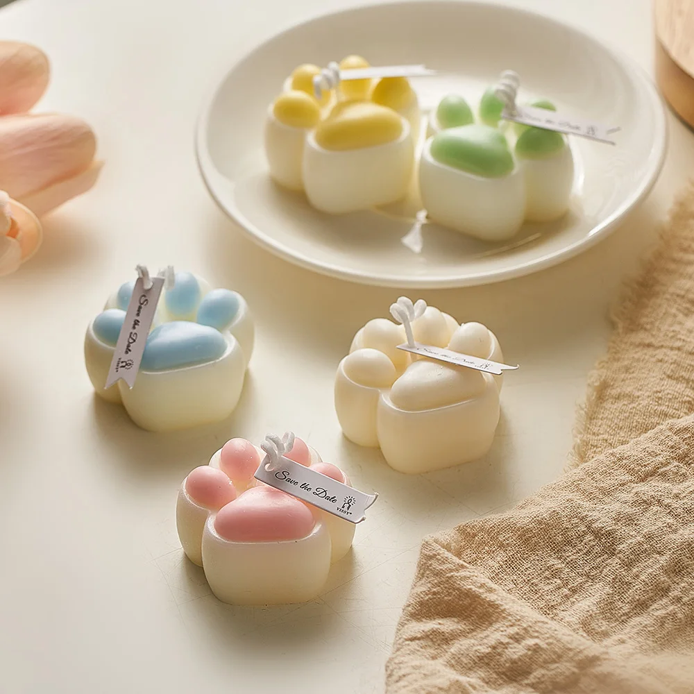 Creative Lovely Cat's Paw Incense Candle Bean Milk Aromatherapy Bedroom Living Room Decorations Lasting Fragrance Birthday Gift