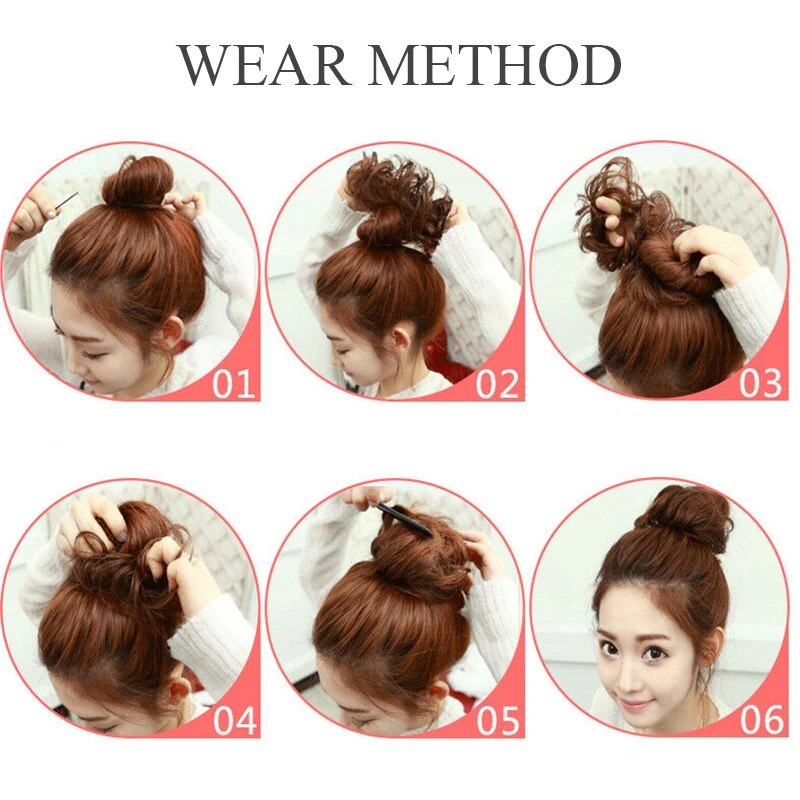BENEHAIR Synthetic Scrunchies Hair Bun Messy Bun Curly Chignon Hair Extenisons Updo Donut Hairpieces Fake Hair Piece 25g