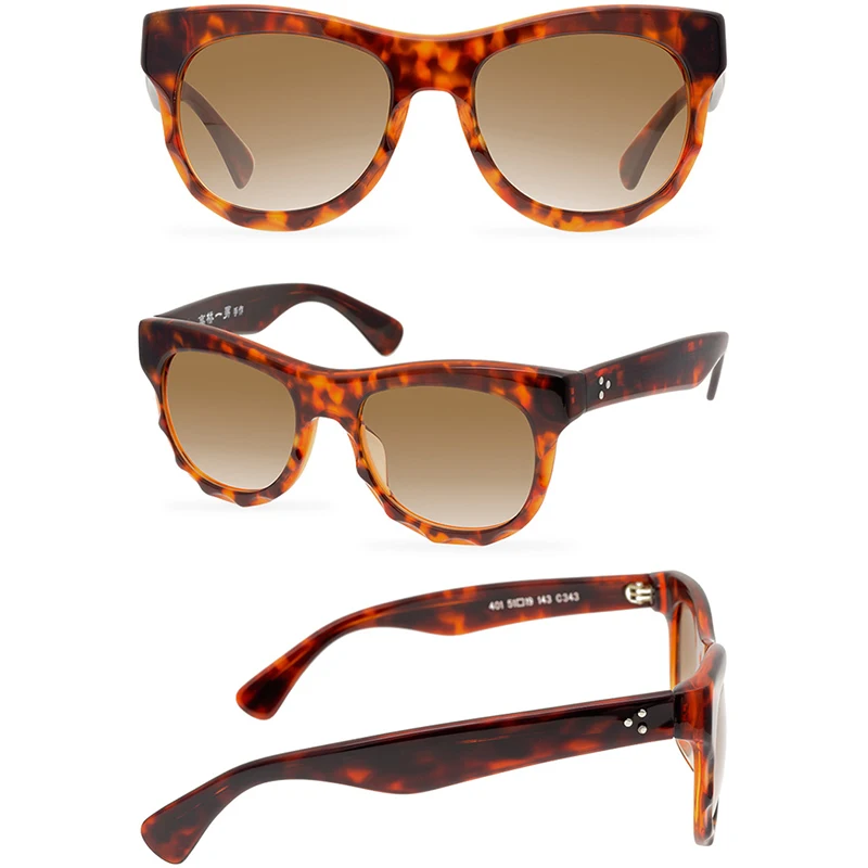 Belight Optical Colorful Matte Acetate Handmade Quality Irregular Women Men UV400 Protection with Case Oculos Sunglasses 401