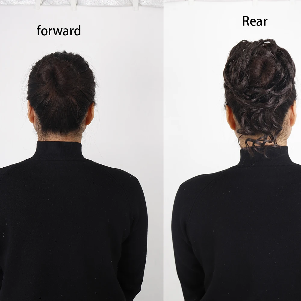 Synthetic Hair Bun Chignon Messy Curly Hair Band Elastic Scrunchy Hairpieces  Chignon Donut Updo Hair Pieces for Women
