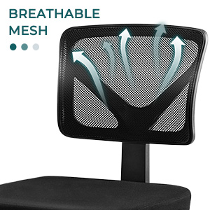 Desk Chair - Armless Mesh Office Chair, Ergonomic Computer Desk Chair