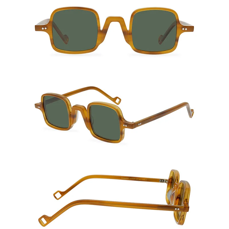 Belight Optical Mini Square Shape Vintage Retro Men Women UV400 Chic Acetate Polarized Sunglasses with Case Oculos 9521