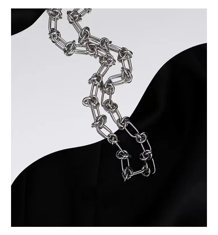 1pcs Stainless Steel Brambles Choker Necklace Hip-hop Gothic Punk Style Barbed Wire Little Thorns Chain Choker Gifts