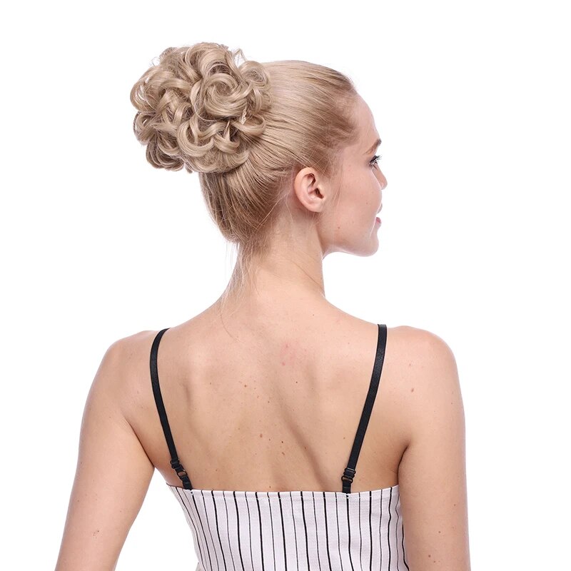 BENEHAIR Synthetic Scrunchies Hair Bun Messy Bun Curly Chignon Hair Extenisons Updo Donut Hairpieces Fake Hair Piece 25g