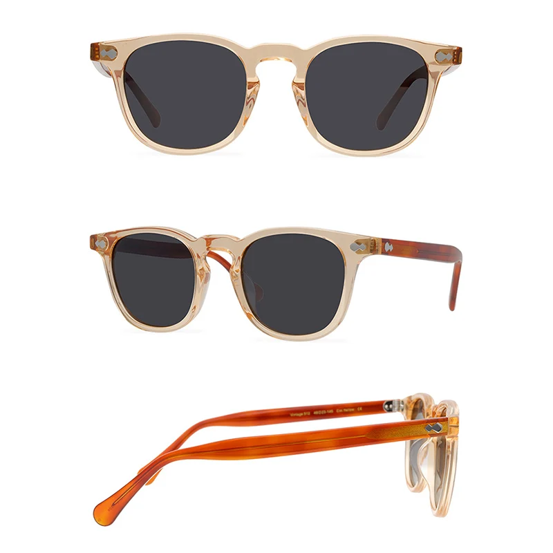 Belight Optical Handmade Quality Cool Vintage Retro Women Men UV400 Protection with Case Oculos Punk Sunglasses Horizon 512