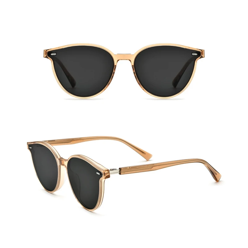 Belight Optical Korea Design Acetate with Rivet Oval Shape Women Men UV400 Protection with Case Oculos  Sunglasses SL