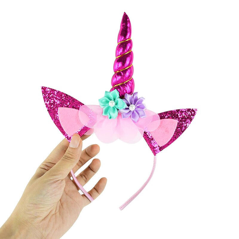 1pc Unicorn Headband Baby Shower Birthday Girl Headwear Party Hair Hoop Hairbands Children Hair Accessories Unicorn Party Decor