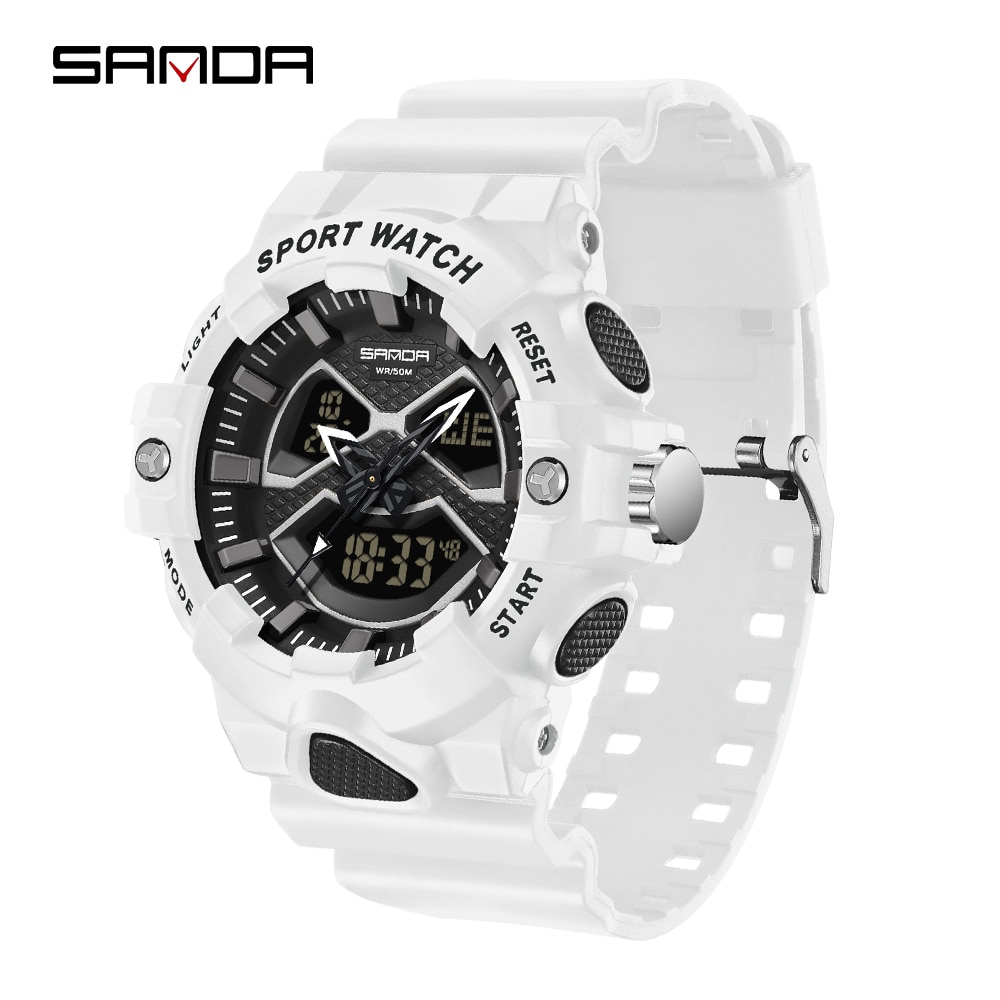 SANDA 2023 Sport Military Men's Watches 50M Waterproof LED Digital Wristwatch for Male Clock Stopwatch Relogio Masculino 3150