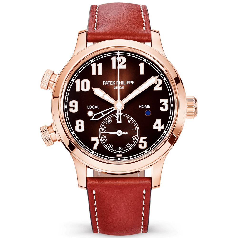 Patek Philippe Calatrava Pilot Travel Time 37mm 18ct Rose Gold Ladies Watch