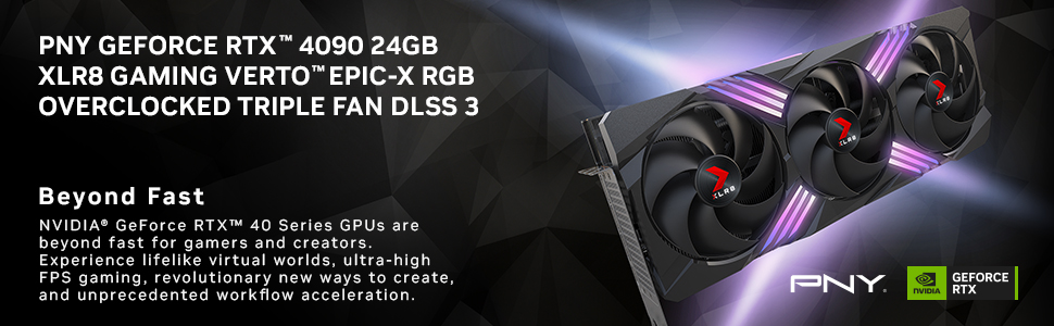 PNY GeForce RTX 4090 24GB XLR8 Gaming VERTO EPIC-X RGB Overclocked Triple Fan DLSS 3