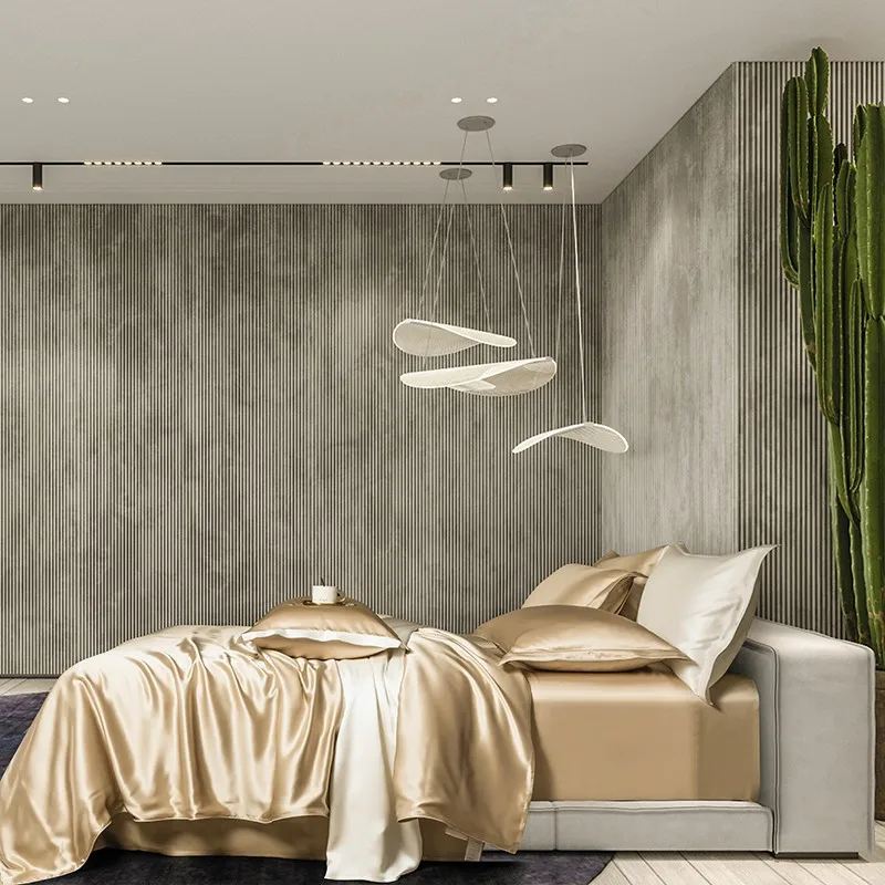 Champagne gold 22 MM Mulberry Silk  Top Grade Duvet Cover set Soft Comfy Silk US King/Cal King Bedding Flat sheet Pillowcases