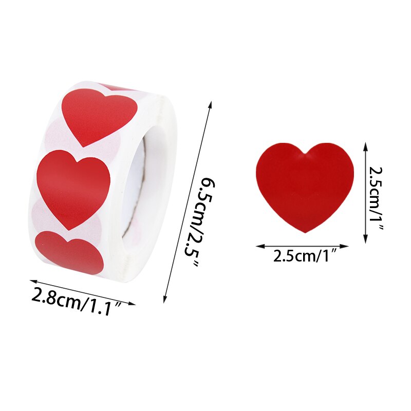 Heart Shaped Label Sticker Scrapbooking Valentine's Day Gift Packaging Seal Birthday Party Wedding Supply Stationery Sticker