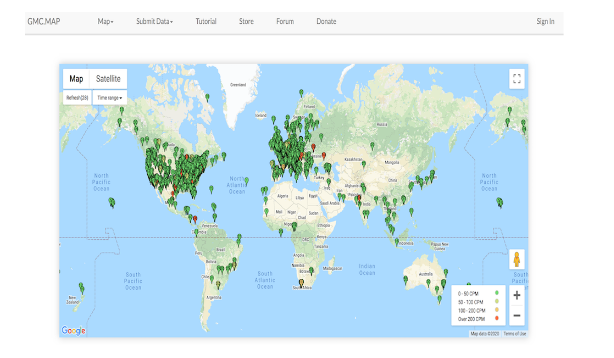 GMCMap Geiger Counter World Map