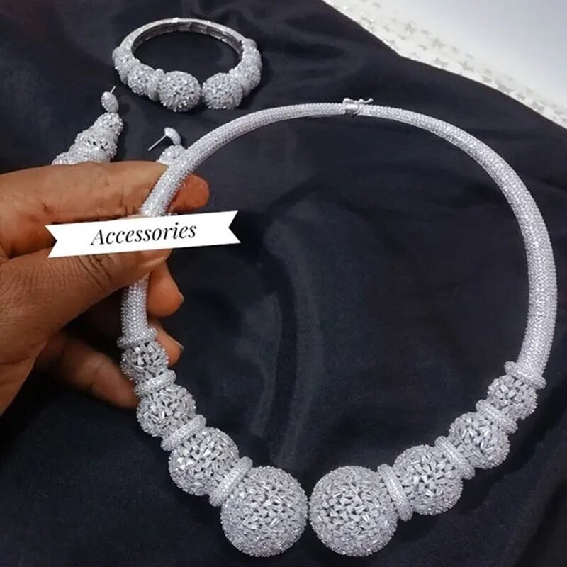 GODKI Famous Brand Disc Balls Luxury Nigerian Dubai Jewelry Sets For Women Cubic Zircon Wedding Bridal Jewelry Sets 2021