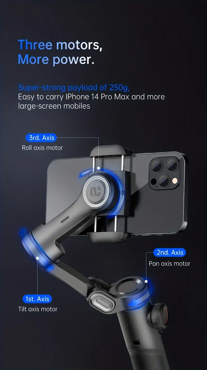   xe 3 axis handheld gimbal stabilizer foldable smartphone cellphone   vlog ptz stabilizer for iphone xiaomi samsung details 13