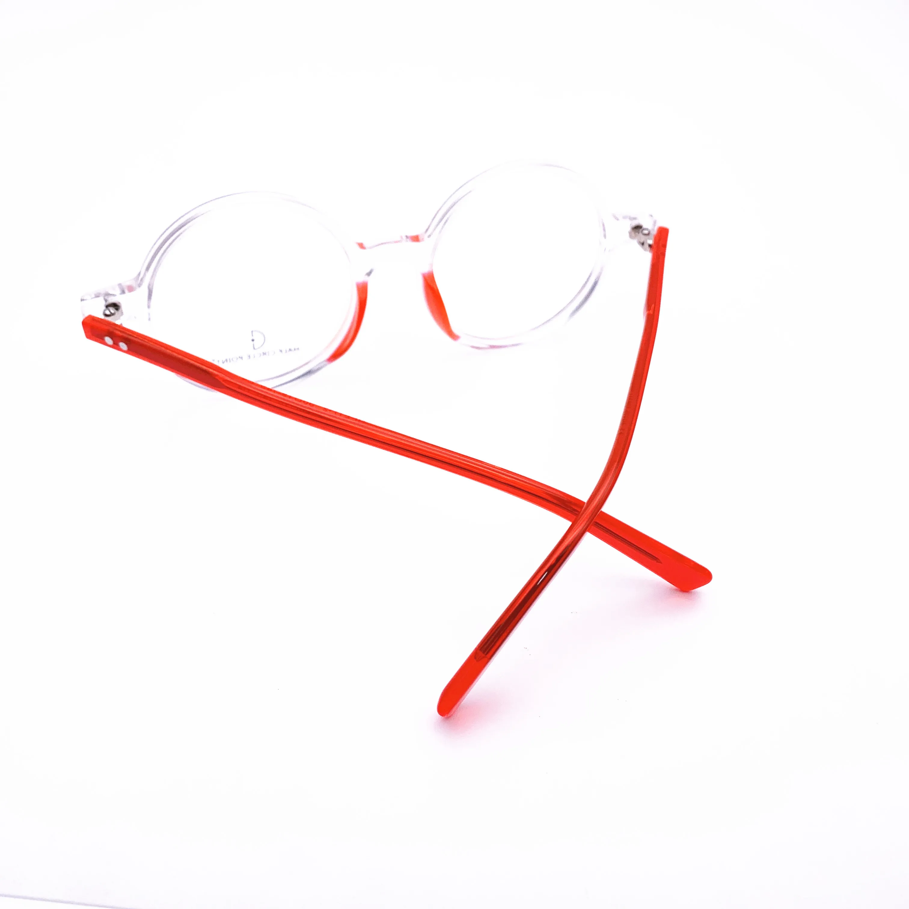 Belight Optical  Fancy Vintage Retro Acetate Big Round  Shape Transparent Grey Design Spectacle Frame Precription Lens HP217-2