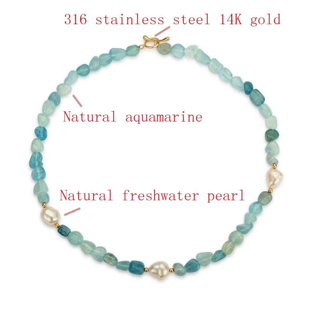 2022 Bohemian Sapphire natural semi-precious stone necklace women's fashion necklace jewelry clavicle fashion jewelry