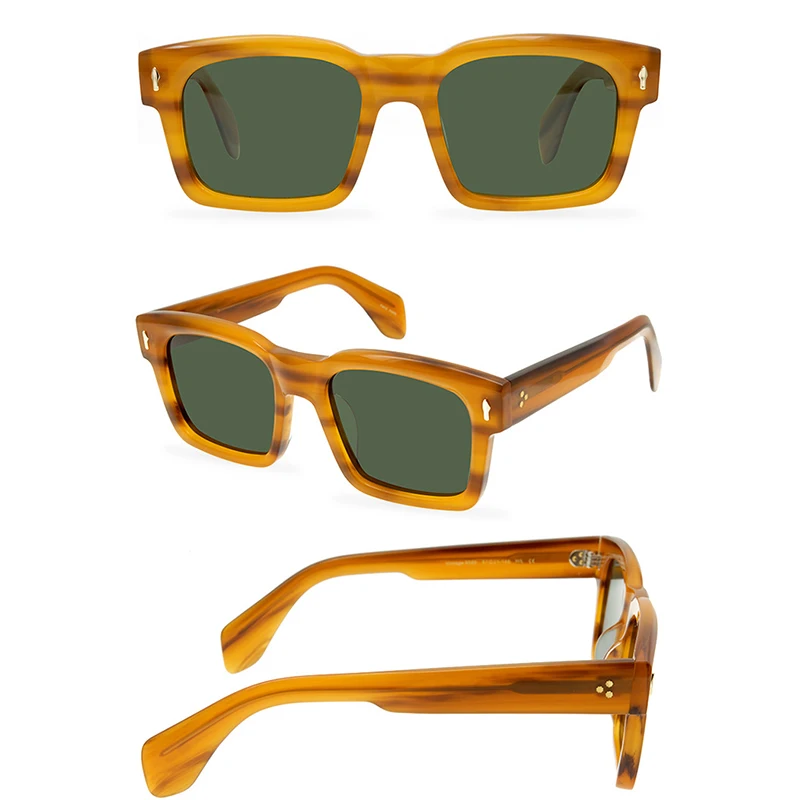 Belight Optical New Arrival Handmade Quality Classical Square Shape Women Men UV400 Protection with Case Oculos  Sunglasses 9589
